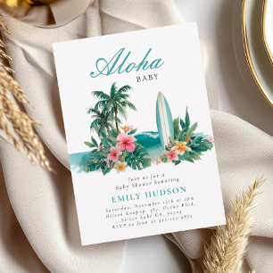 Invitation Baby shower hawaïen Aloha Baby