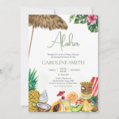 Invitation Baby shower hawaïen tropical d'Aloha (Devant)