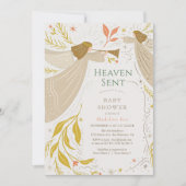 Invitation Baby shower Heaven Sent Angels (Devant)