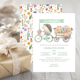 Invitation Baby shower Hérisson Aquarelle Cute