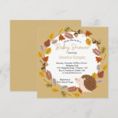 Invitation Baby shower Hérisson Brown d'automne (Devant / Derrière)