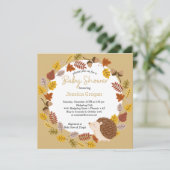 Invitation Baby shower Hérisson Brown d'automne (Debout devant)