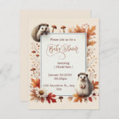 Invitation Baby shower Hérisson d'automne (Devant / Derrière)