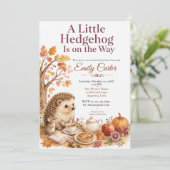 Invitation Baby Shower Hérisson d'Automne (Debout devant)