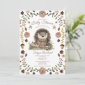 Invitation Baby Shower Hérisson de la Forêt (Debout devant)