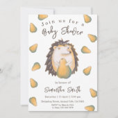 Invitation Baby Shower Hérisson et Poires (Devant)