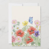 Invitation Baby Shower Hexagonal Papillon Fleur Sauvage (Dos)