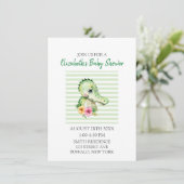 Invitation Baby shower Hibiscus d'aquarelle de l'alligator (Debout devant)