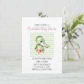 Invitation Baby shower Hibiscus d'aquarelle de l'alligator (Debout devant)
