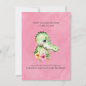 Invitation Baby shower Hibiscus d'aquarelle de l'alligator (Dos)