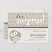INVITATION baby shower :: hibou surprise 6 (Devant / Derrière)