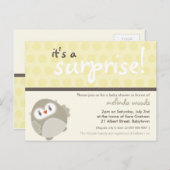 INVITATION baby shower :: hibou surprise 8 (Devant / Derrière)