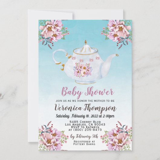 Invitation Baby shower High Tea Party (Devant)