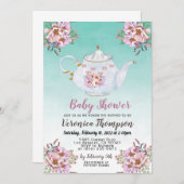 Invitation Baby shower High Tea Party (Devant / Derrière)
