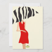 Invitation Baby shower Hip Mama/ robe rouge / rayures zèbres (Dos)