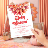 Invitation Baby shower hippie moderne Boho rose Retro