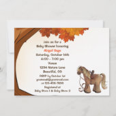 Invitation Baby shower hippique d'automne des mignons Ponies (Dos)