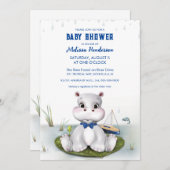 Invitation Baby shower hippo (Devant / Derrière)