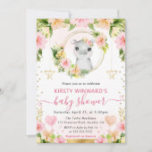 Invitation Baby shower Hippo Jungle rose pâle (Devant)