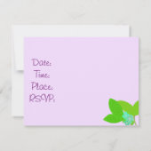 Invitation Baby shower Hippo violet (Dos)