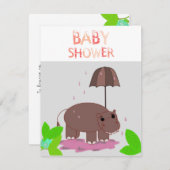 Invitation Baby shower Hippopotamus (Devant / Derrière)