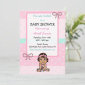 Invitation Baby shower hispanique de bébé fille à main mignon (Debout devant)