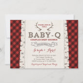 Invitation Baby shower hiver Plaid Couples pour garçon (Devant)