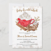Invitation Baby shower hivernal de cacao et de biscuits chaud (Devant)