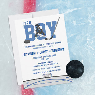 Invitation Baby Shower Hockey sur Glace