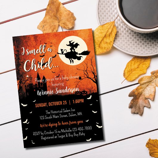 Invitation Baby shower Hocus Pocus