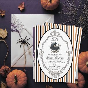 Invitation Baby shower Holloween Citrouille Little Boo