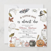 Invitation Baby shower Holloween Citrouille Little Boo (Devant)