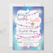 Invitation Baby shower holographique Twinkle Little Star (Devant)