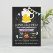 Invitation Baby shower homme Dadchelor Beer et BBQ Party (Debout devant)