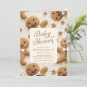 Invitation Baby shower Homme de Noël Gingerpain (Debout devant)