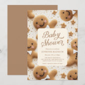 Invitation Baby shower Homme de Noël Gingerpain (Devant / Derrière)