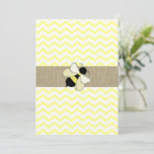 Invitation Baby shower Honey Bee ZigZag (Debout devant)