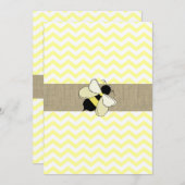 Invitation Baby shower Honey Bee ZigZag (Devant / Derrière)