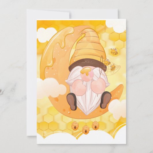 Invitation Baby shower Honeypeb Bees Gnomes (Dos)