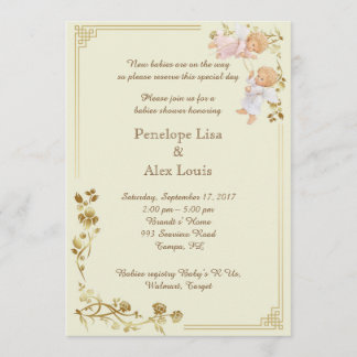 Invitation Baby shower honorant les jumeaux