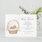 Invitation baby shower horistique de l'aquarelle de pâques (Debout devant)