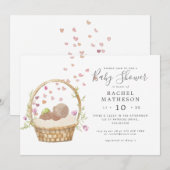 Invitation baby shower horistique de l'aquarelle de pâques (Devant / Derrière)