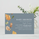 Invitation Baby shower horizontal de la feuille de chute neut (Debout devant)