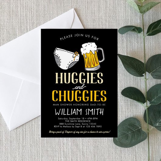 Invitation Baby shower Huggies et Chuggies