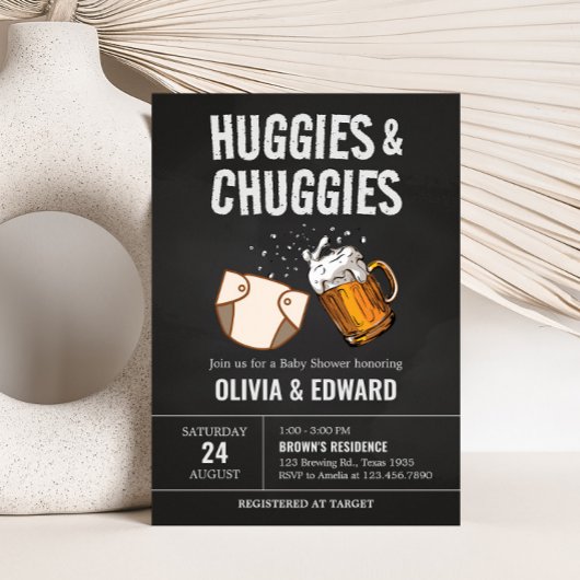 Invitation Baby shower Huggies et Chuggies