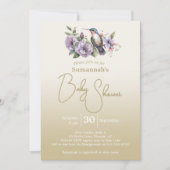 Invitation Baby shower Humming Bird Pastel Green Ombre (Devant)