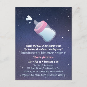 Invitation Baby Shower Humour Espace Pun Voie Lactée