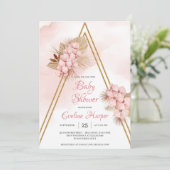 Invitation Baby shower I à orchidée rose pâle et séchée (Debout devant)