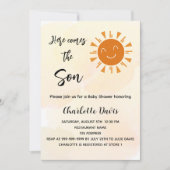 Invitation Baby shower ici vient le fils soleil doré (Devant)