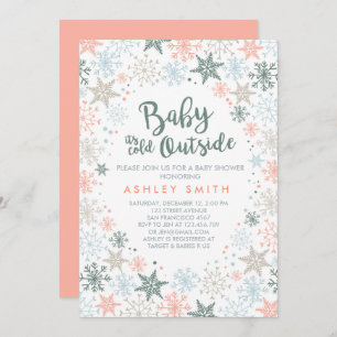invitation Baby shower Il fait froid devant les fl